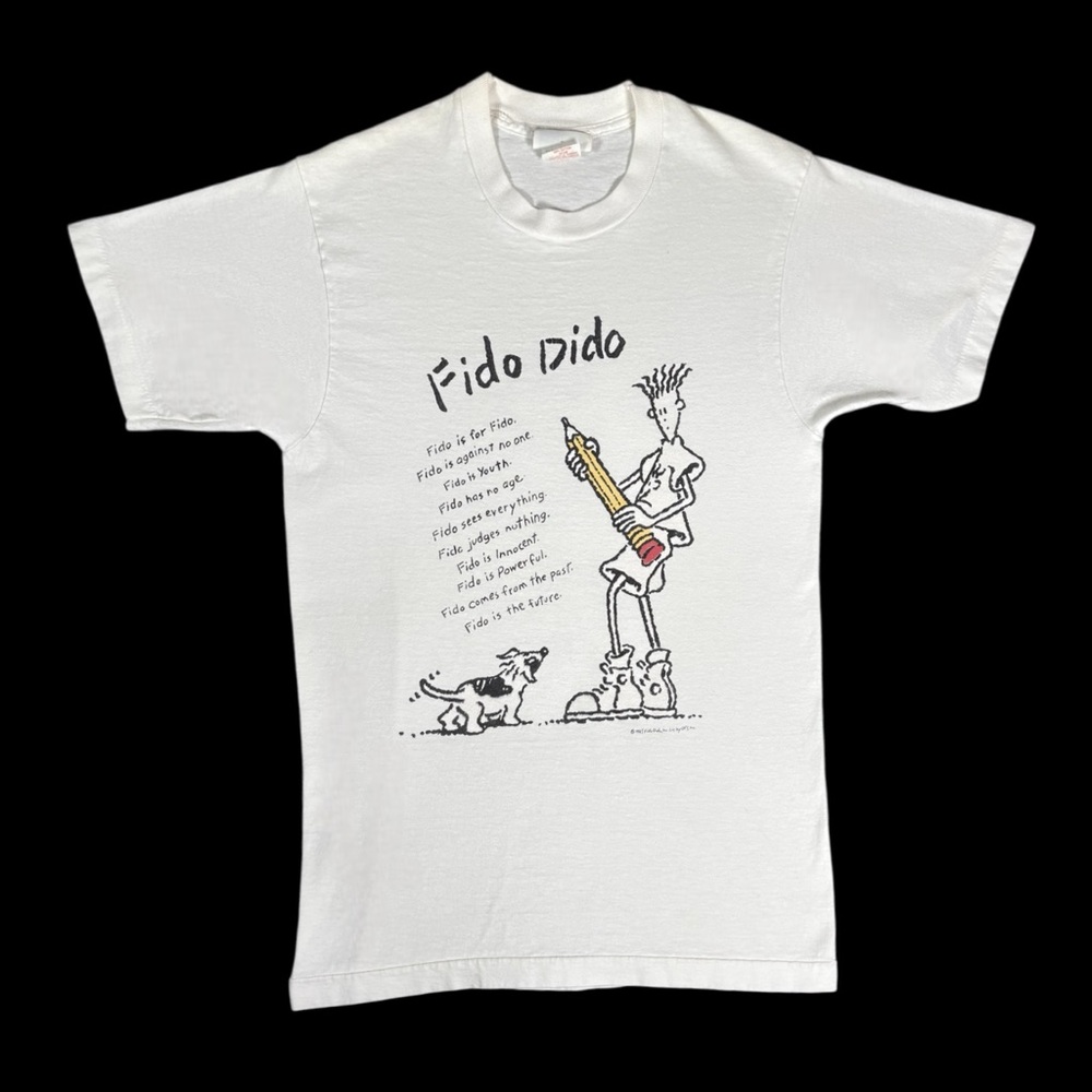 Vintage 1985 Fido Dido 7 UP Cartoon T Shirt White Size Men’s Small Rare